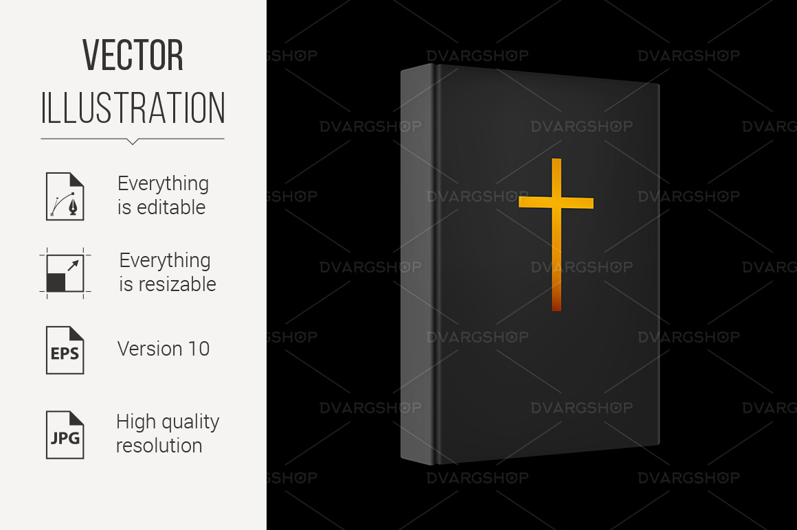Realistic Bible Book - Vector Image