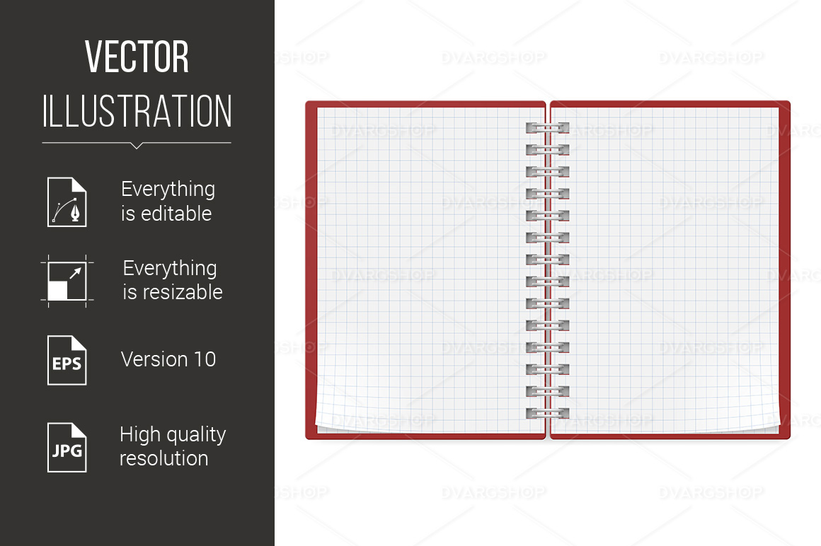 Realistic Notebook - Vector Image