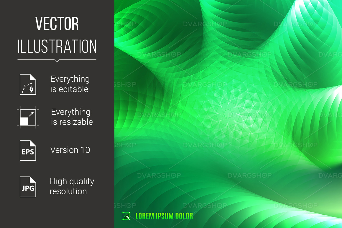 abstract Green Fractal Background - Vector Image