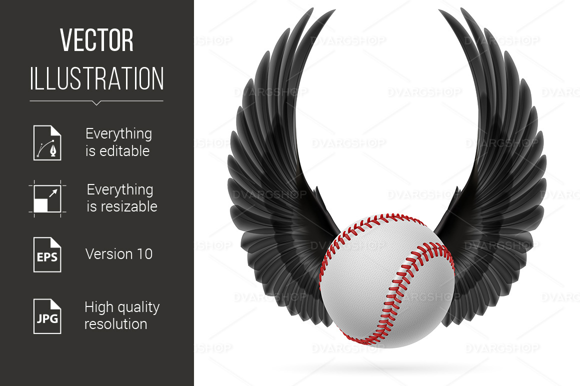 Flying Baseball - Vector Image