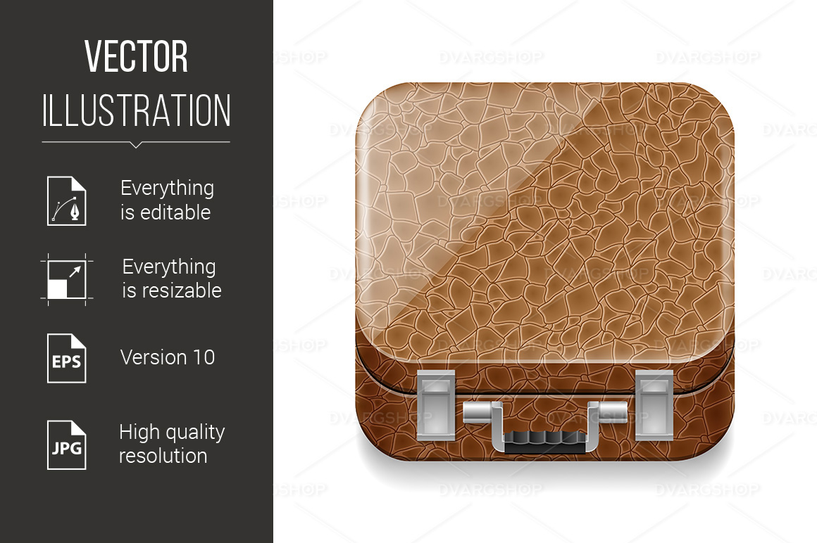 Leather Suitcase - Vector Image