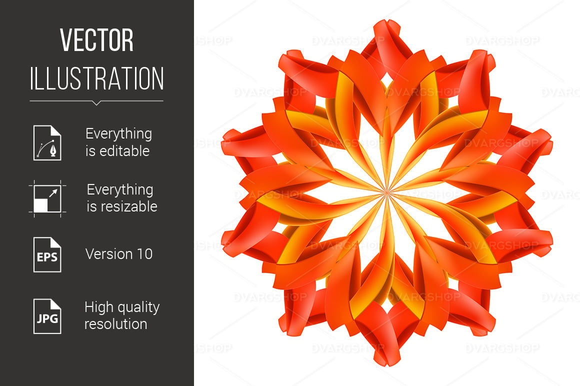 Abstract Red and Orange Pattern - Vector Image