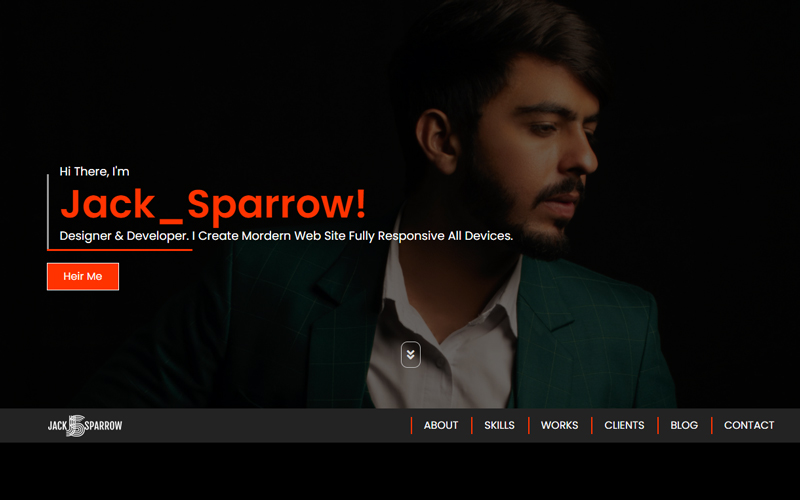 Jack_Sparrow - Personal Portfolio Landing Page Template