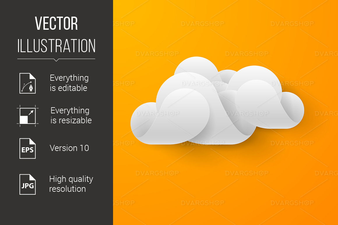 Abstract White Cloud - Vector Image