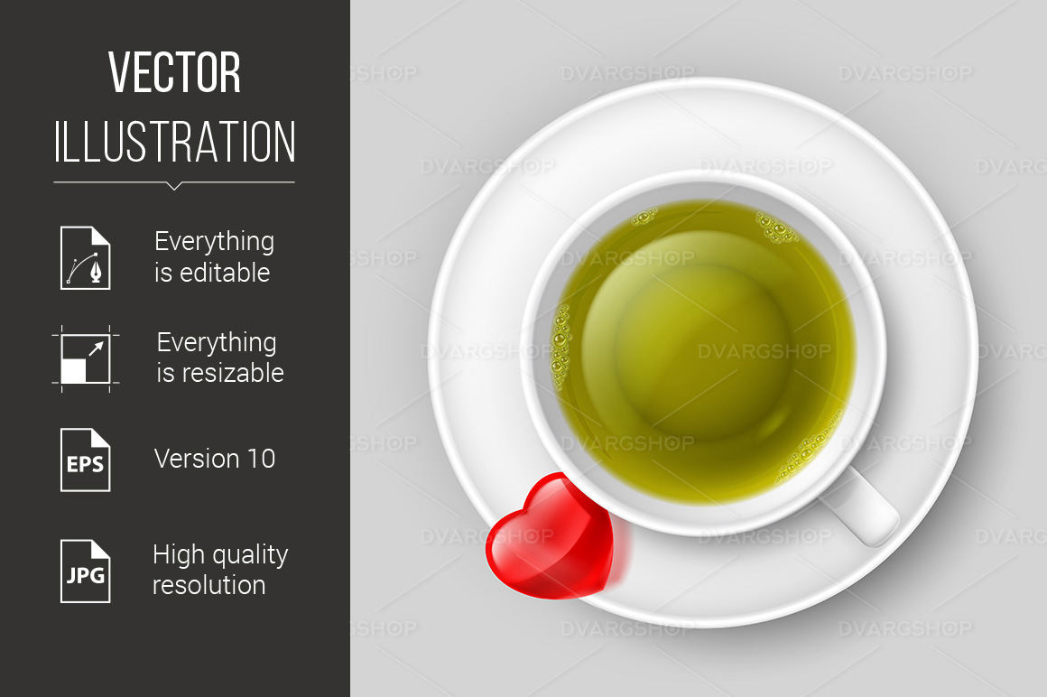 Romantic Tea Drinking - Vector Image