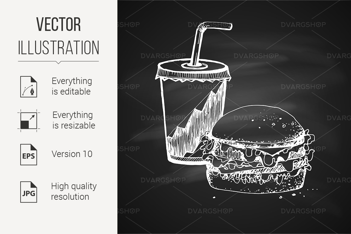 Sketch of Food - Vector Image