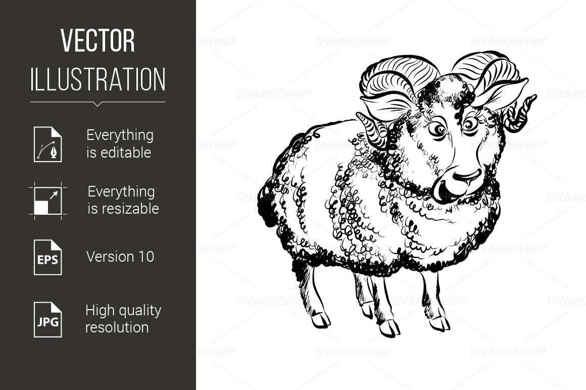 Funny Lamb - Vector Image