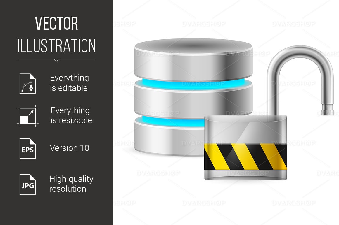 Open Padlock - Vector Image