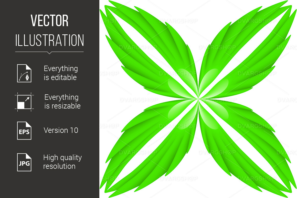 Green Wings Pattern - Vector Image