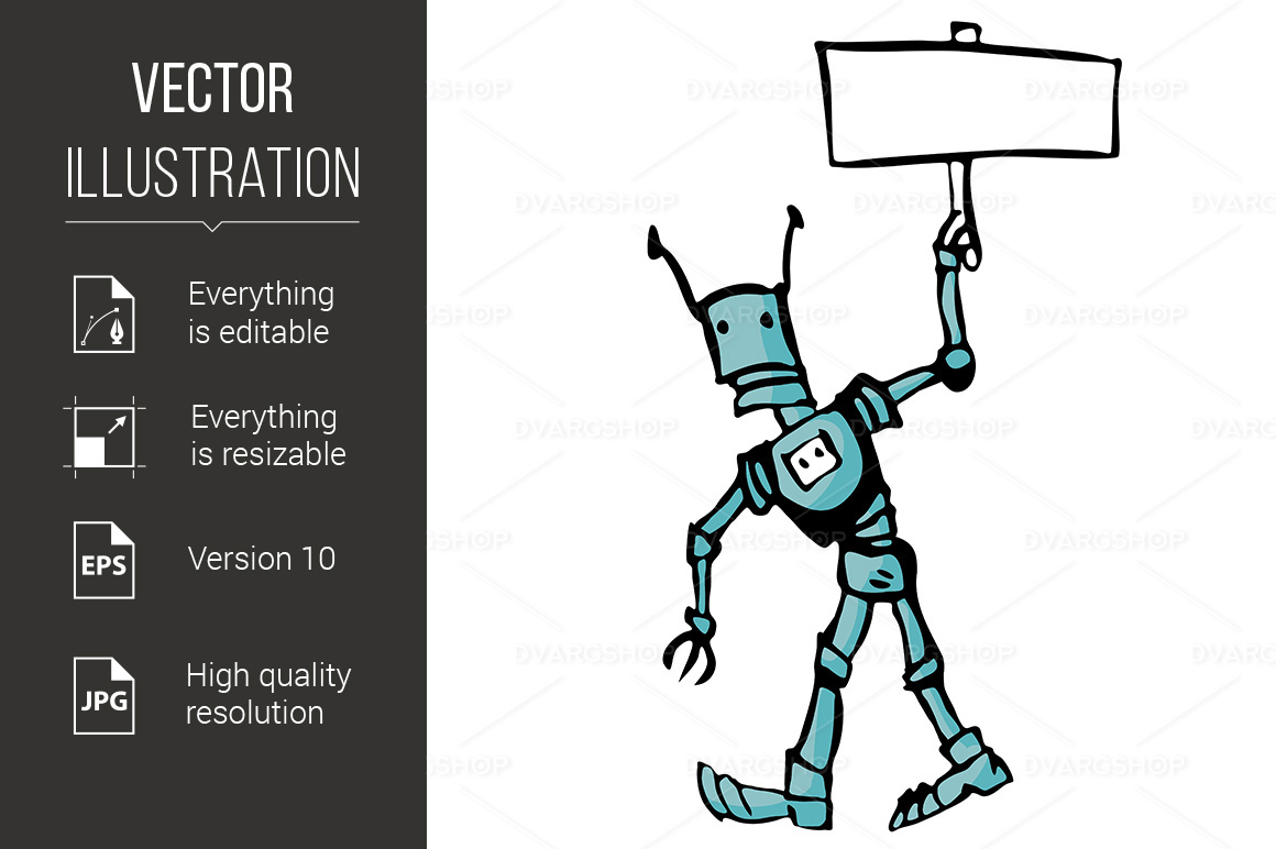 Cartoon Robot - Vector Image