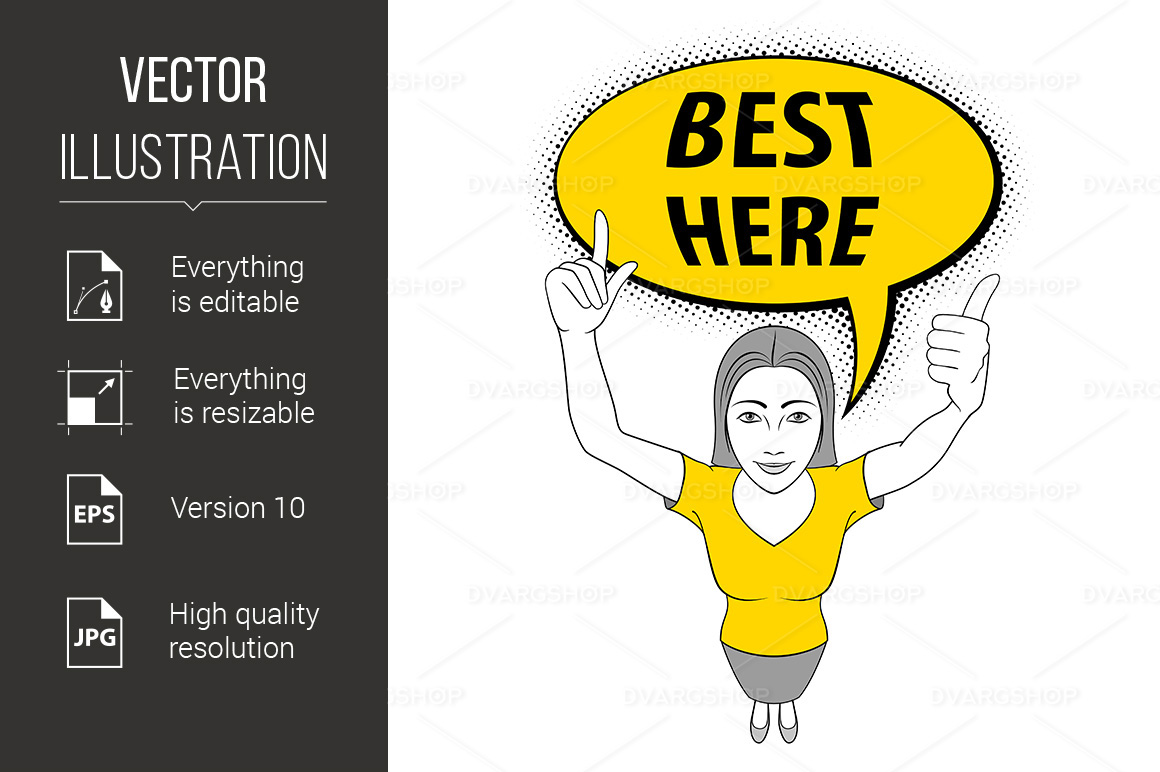 Woman Gesturing - Vector Image