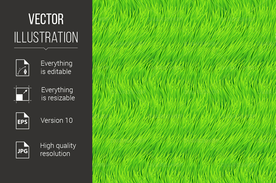 Fresh Grass Seamless - Vector Image