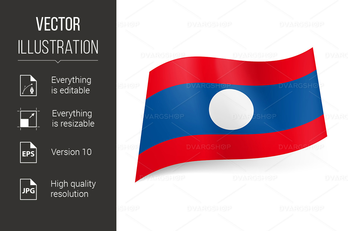 State Flag of Laos - Vector Image