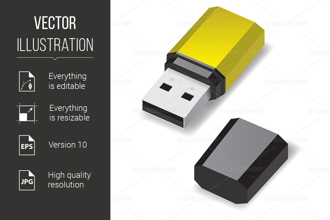 USB Flash Drive - Vector Image