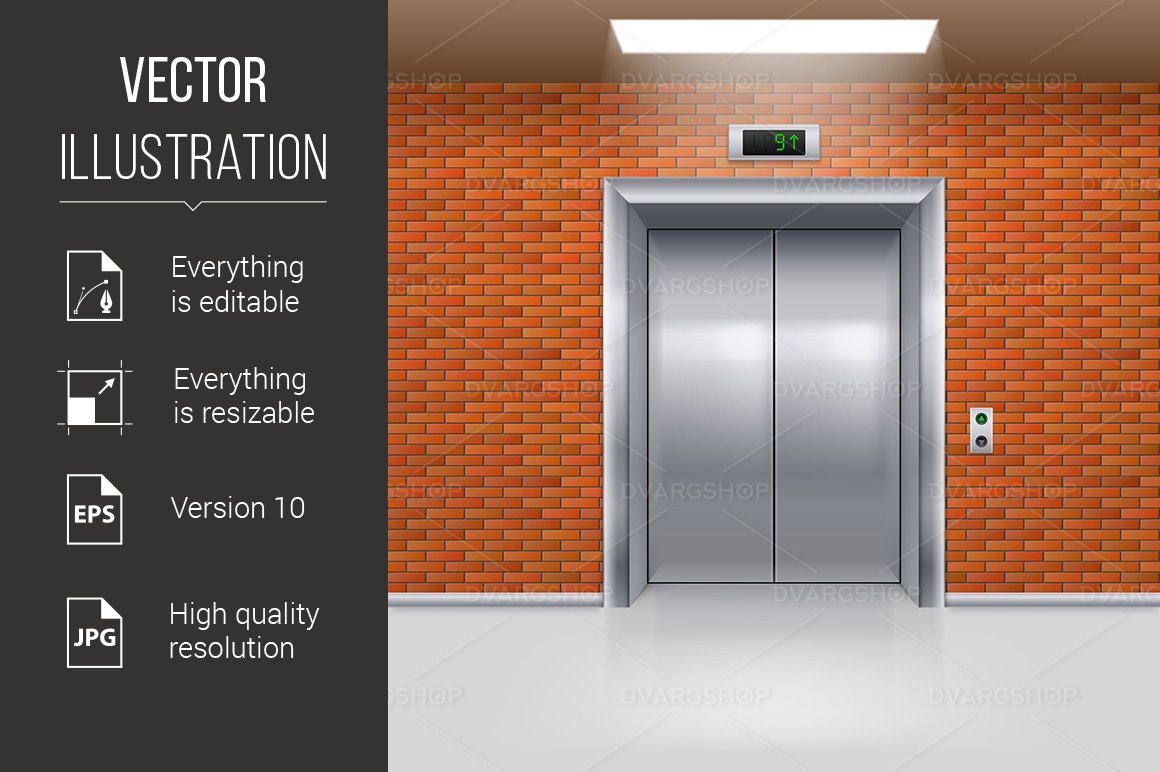 Elevator Doors - Vector Image