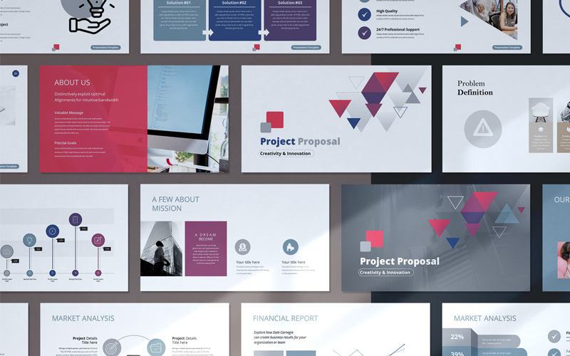 Minimal Project Proposal Presentation PowerPoint template
