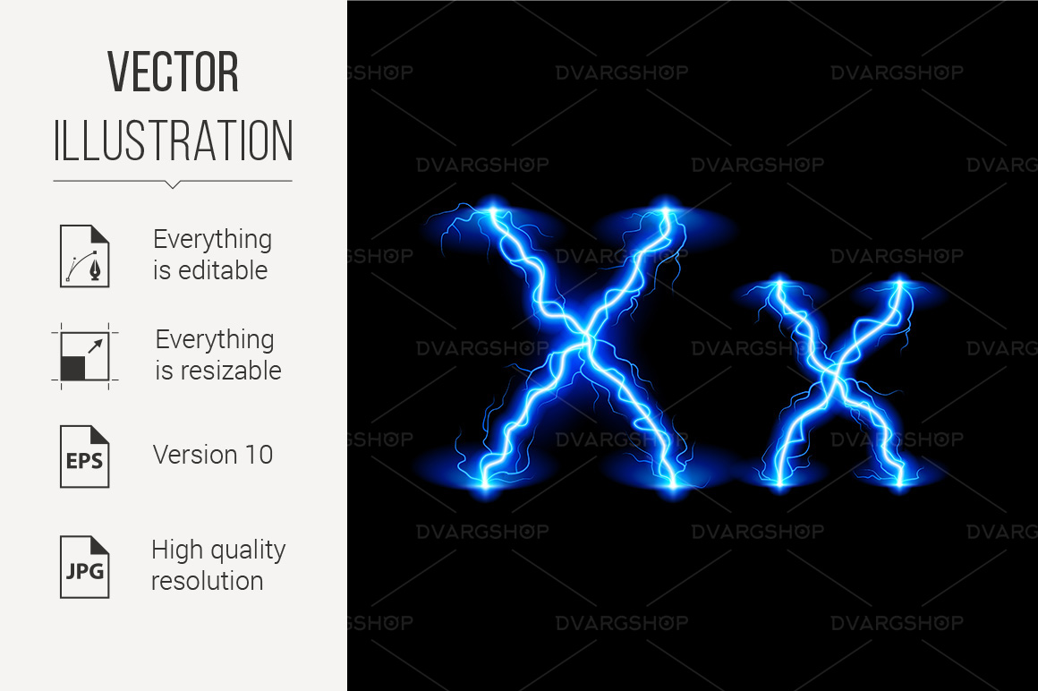 High Voltage Font - Vector Image