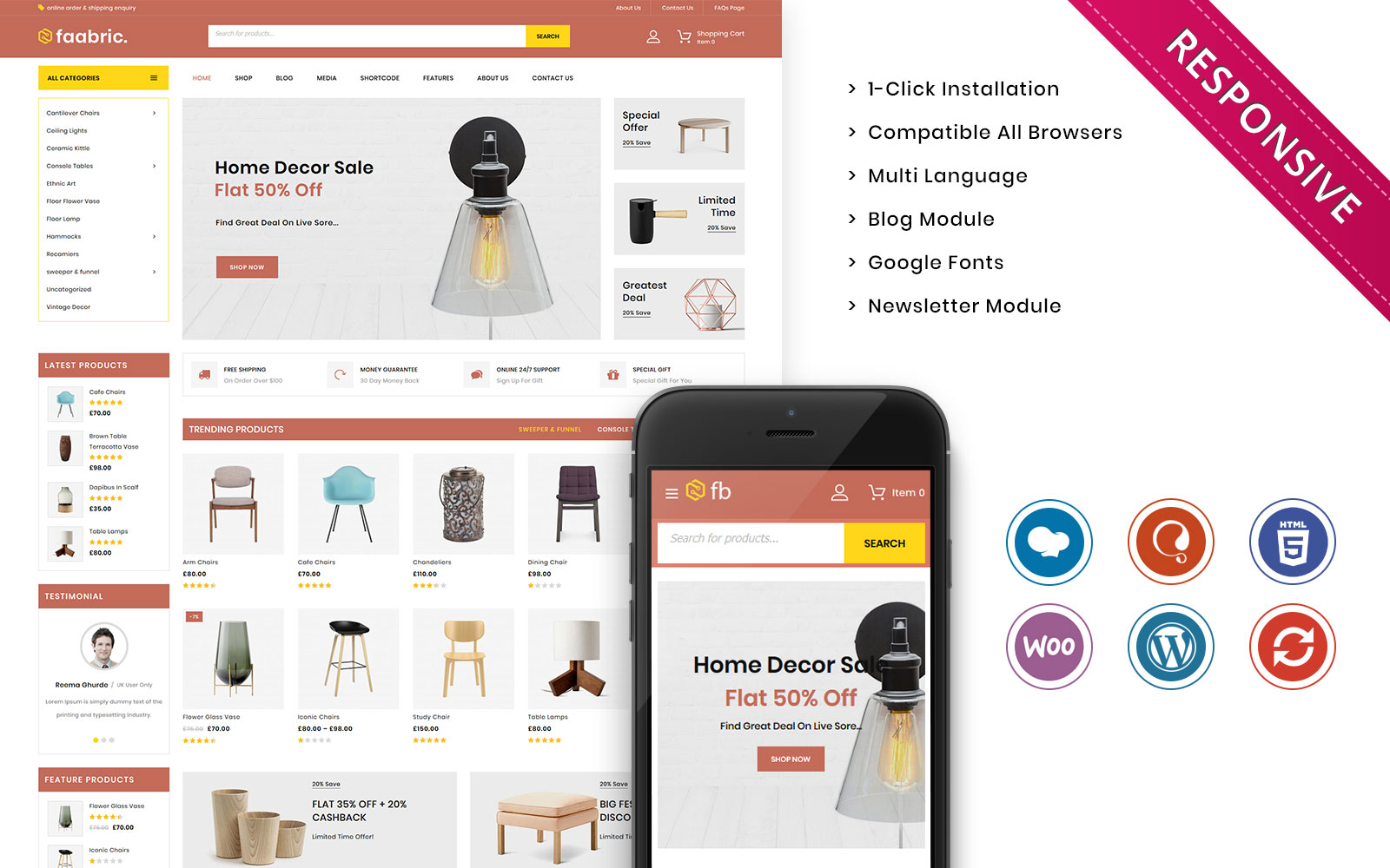 Faabric - The Furniture Store Responsive WooCommerce Theme