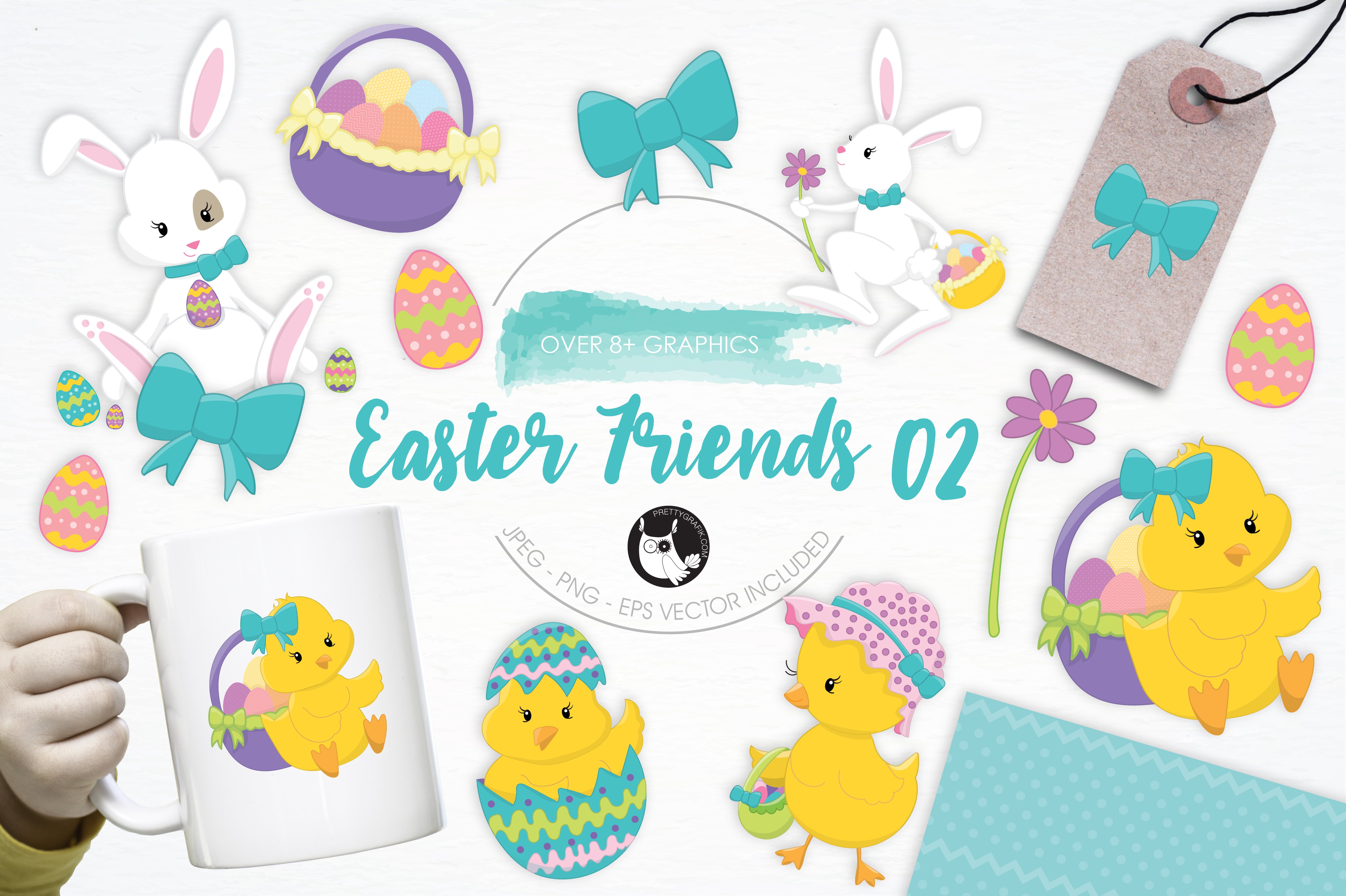 Easter Friends illustration pack - Vector Image