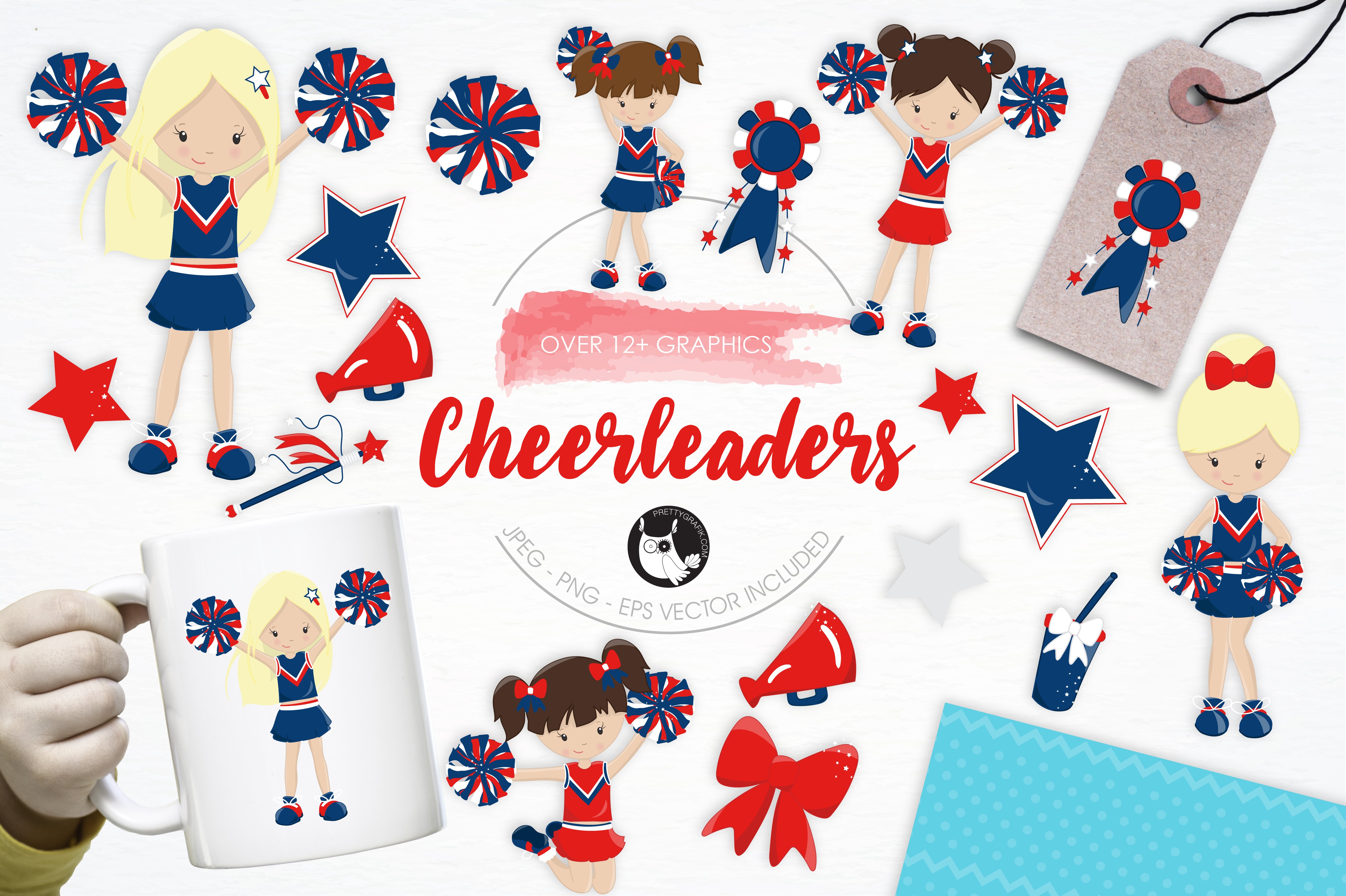 Cheerleaders illustration pack - Vector Image