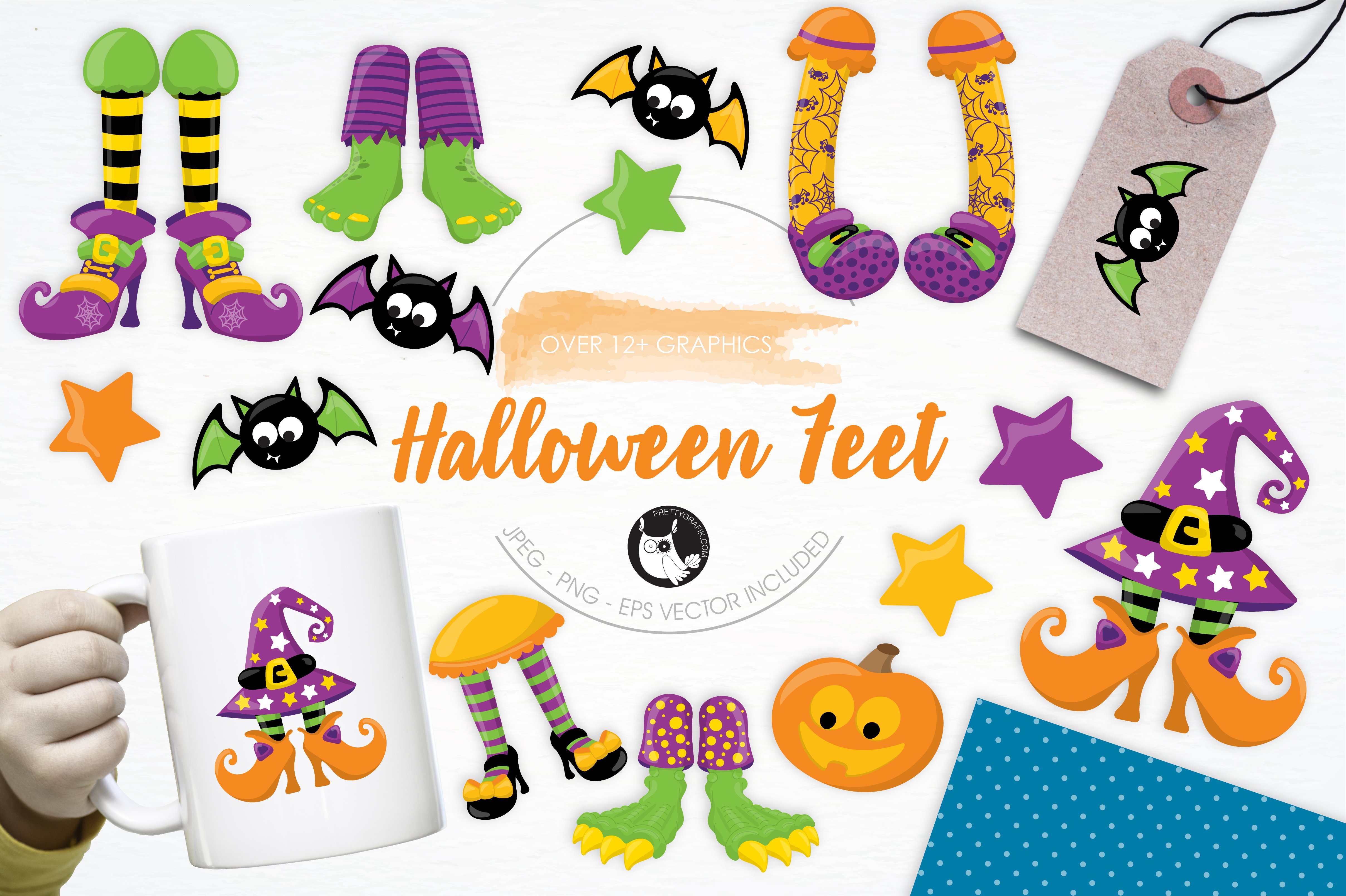 Halloween Feet illustration pack - Vector Image