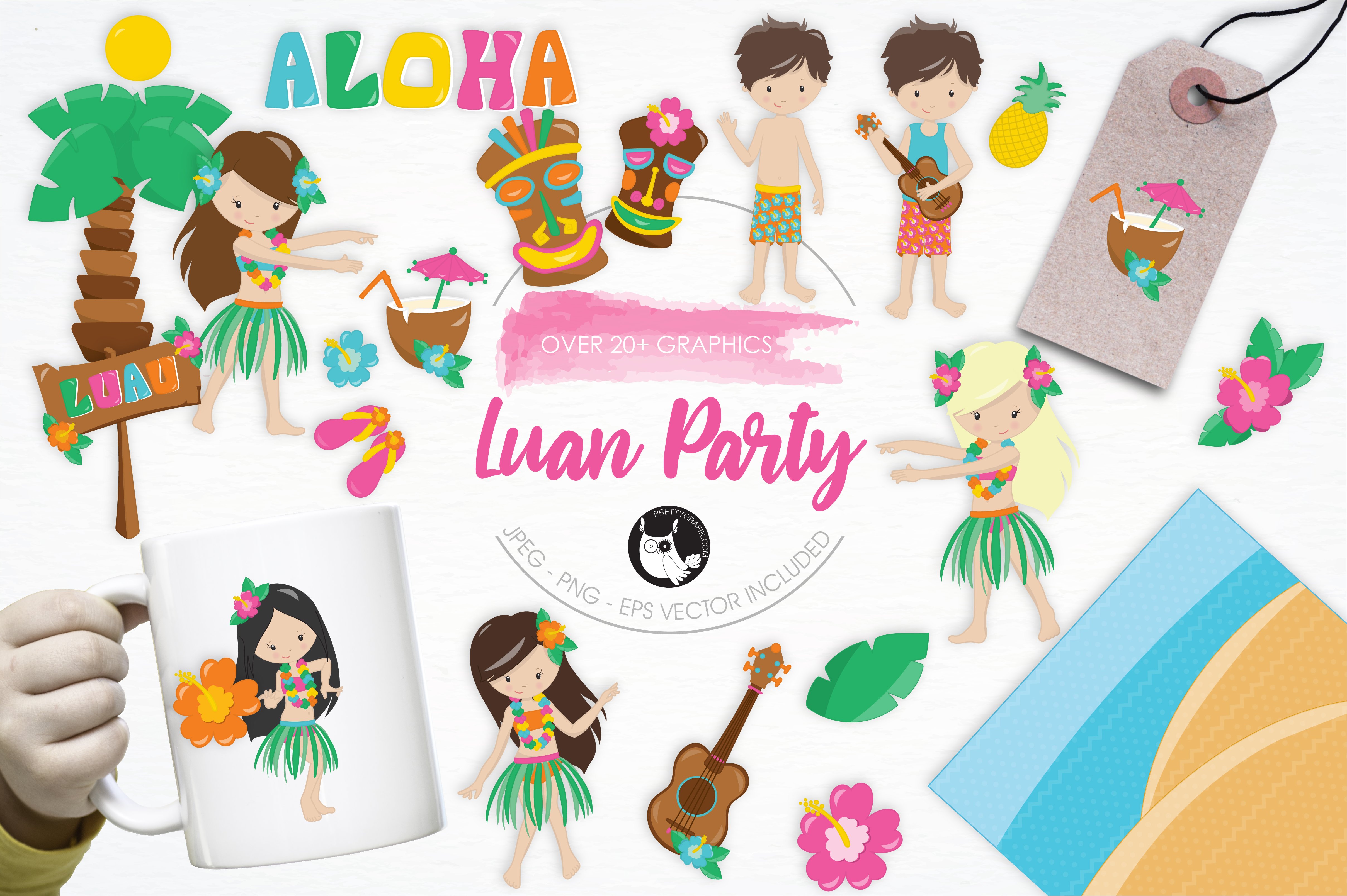 Luan Party illustration pack - Vector Image