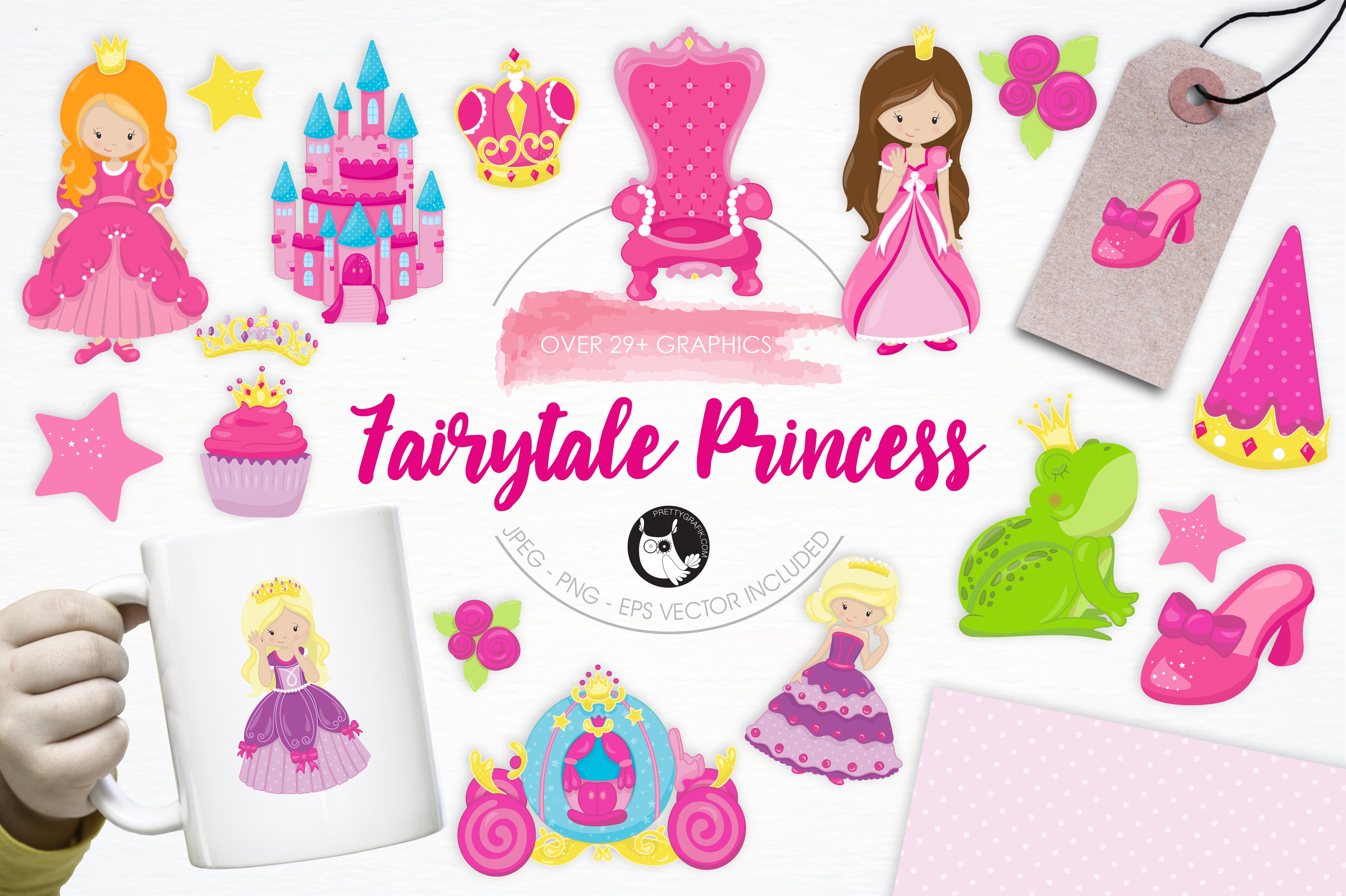 Fairytale Princess illustration pack - Vector Image