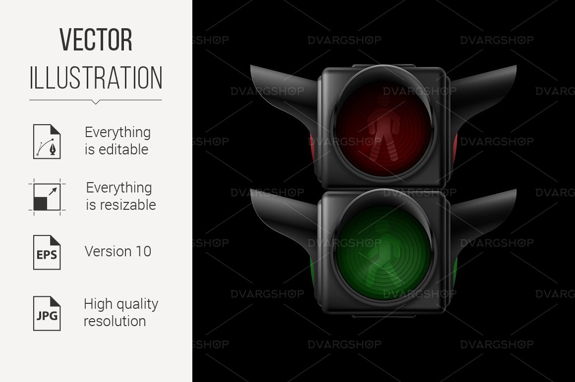 Realistic Pedestrian Traffic Lights Off - Vector Image