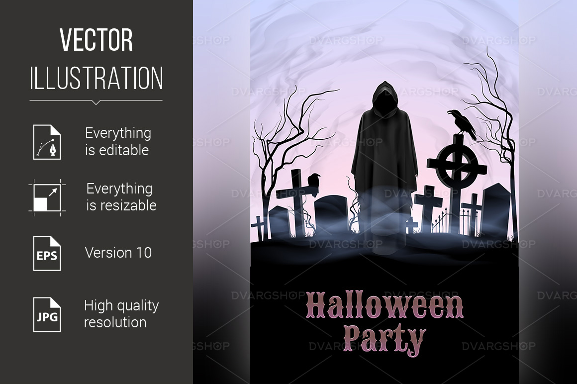 Halloween Party Illustration - Vector Image