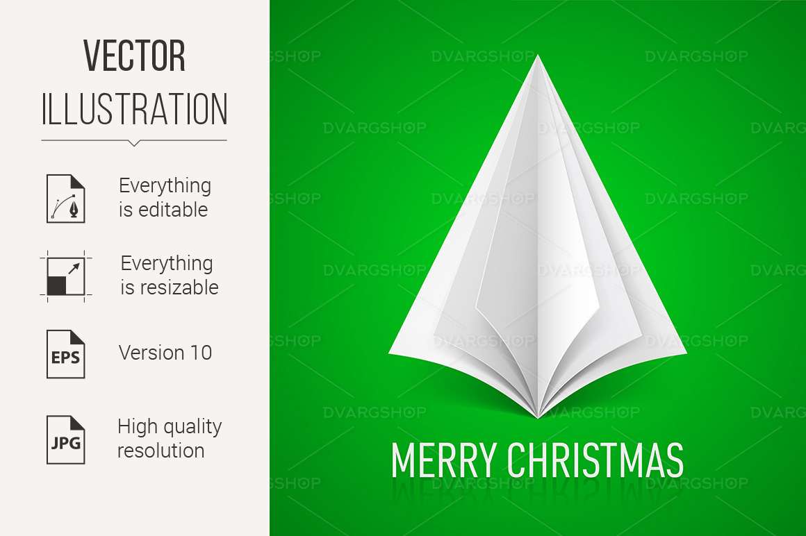 Paper Christmas Tree - Vector Image