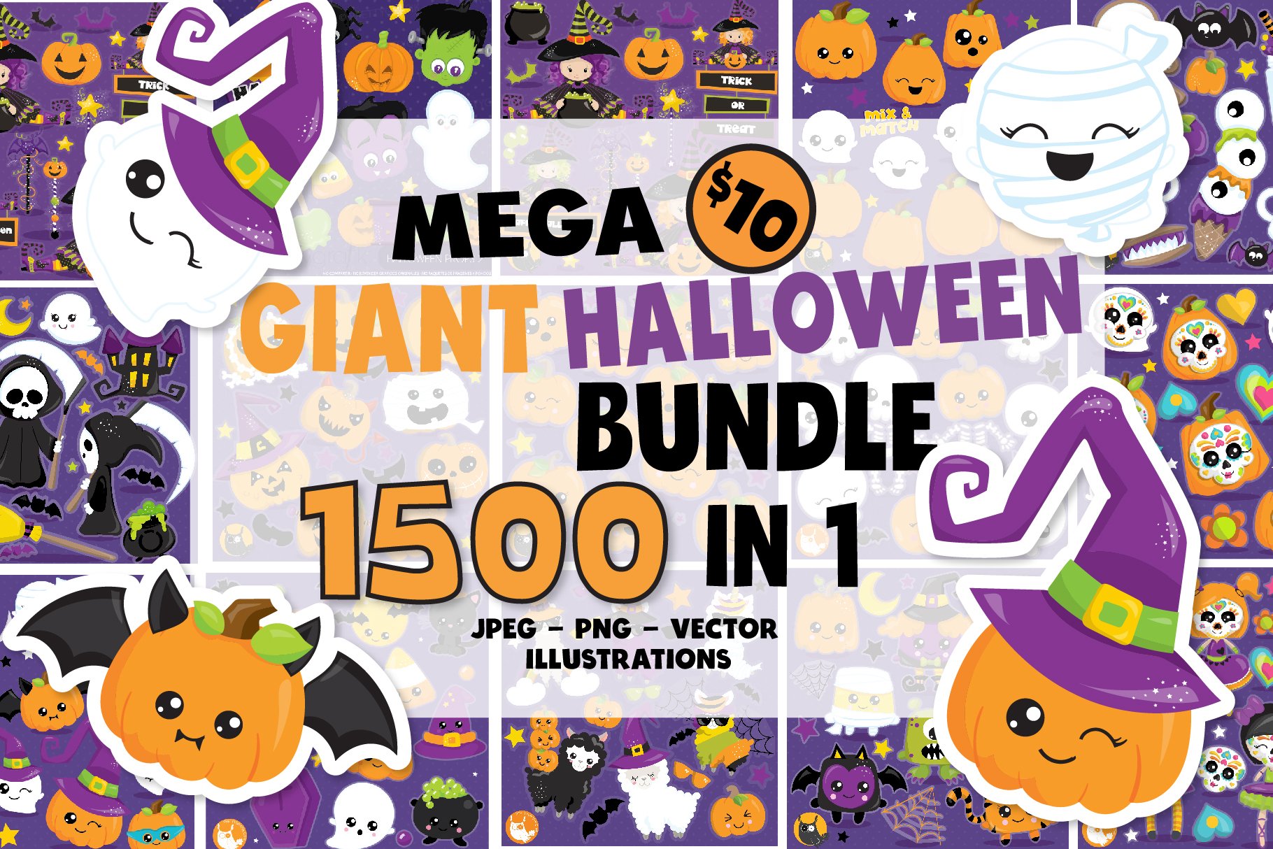 Graphic Halloween Bundle 1500 in 1 - Vector Image