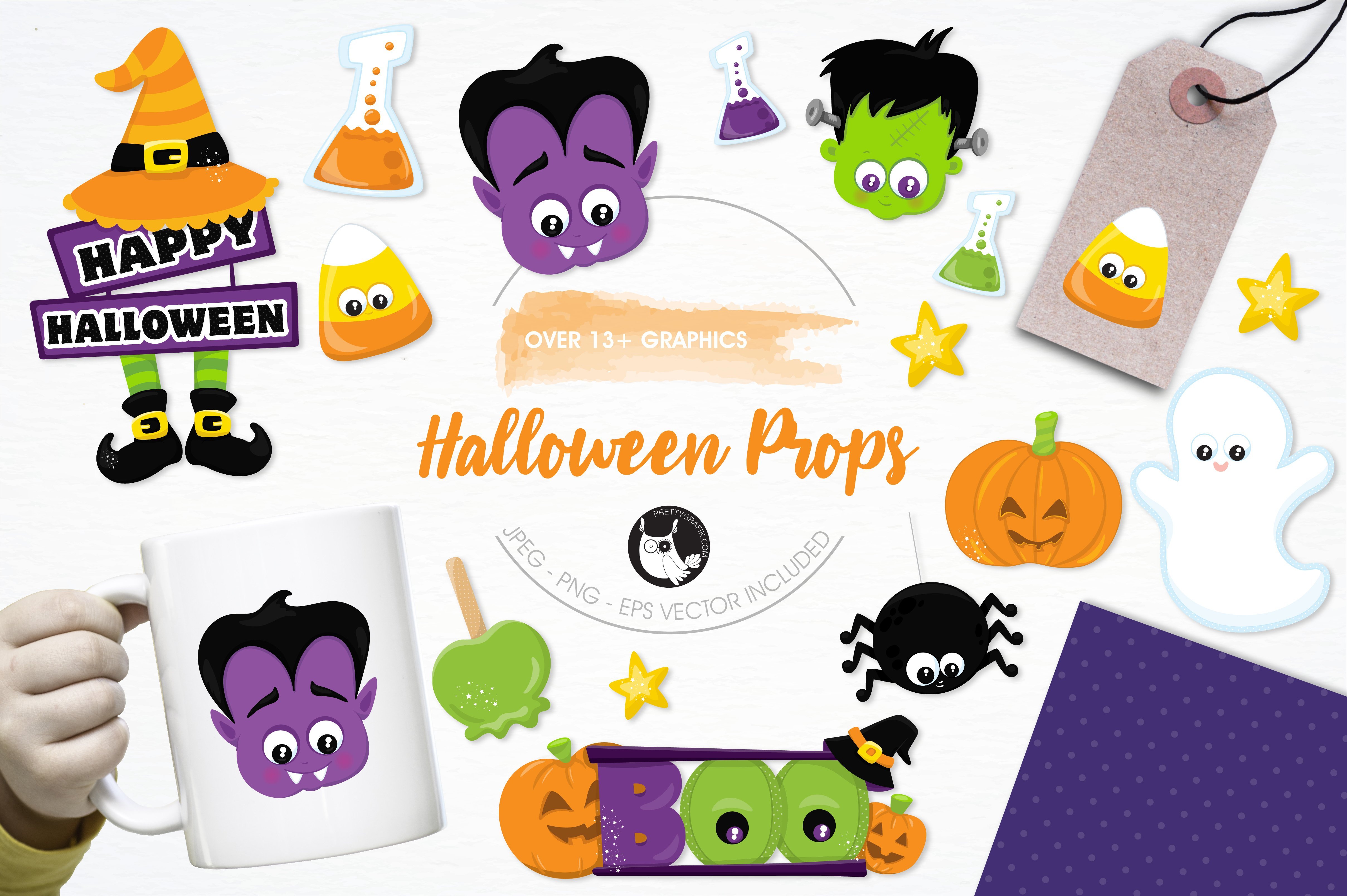 Halloween Props Illustration Pack - Vector Image