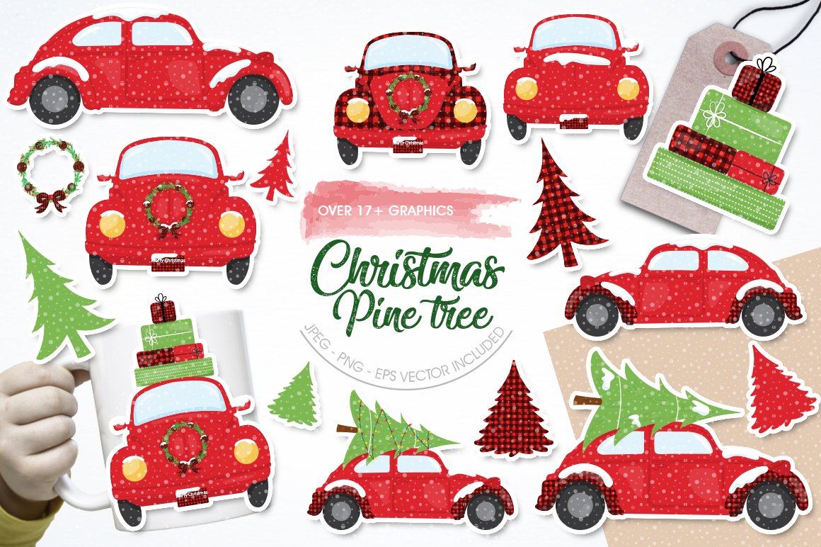 Christmas Pine Tree - Vector Image