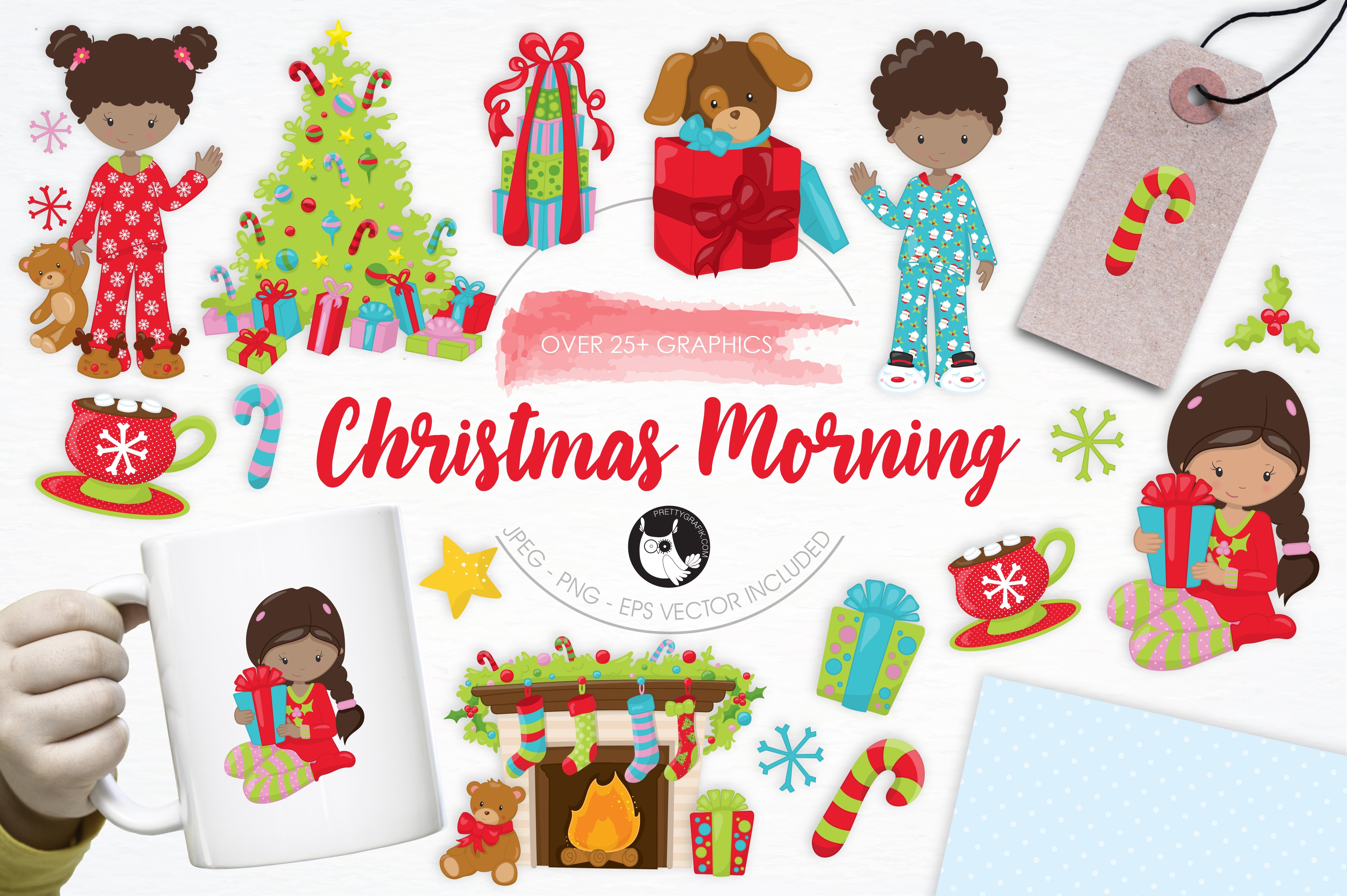 Christmas Morning Illustration Pack - Vector Image