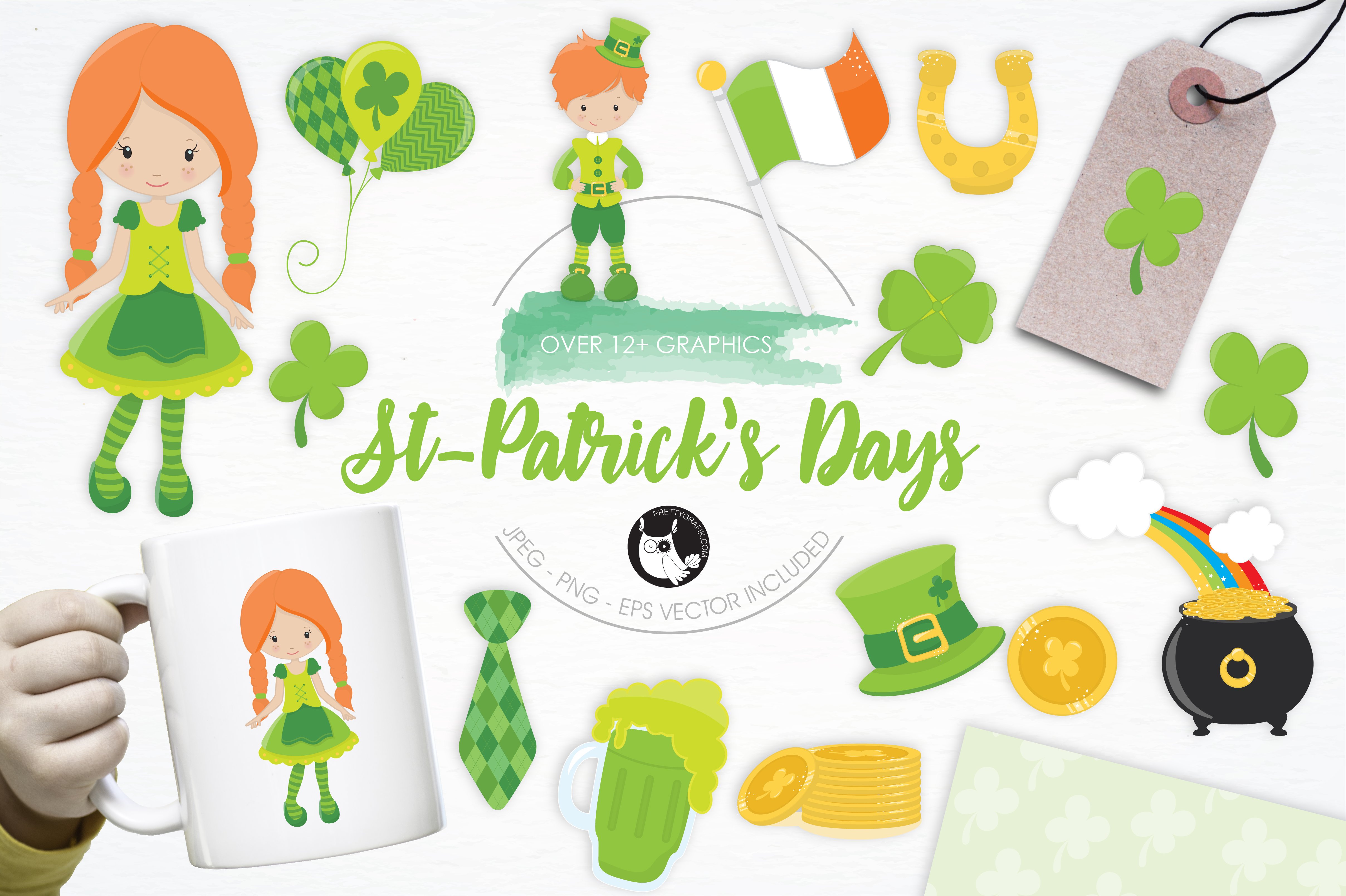 St Patrick Days illustration pack - Vector Image