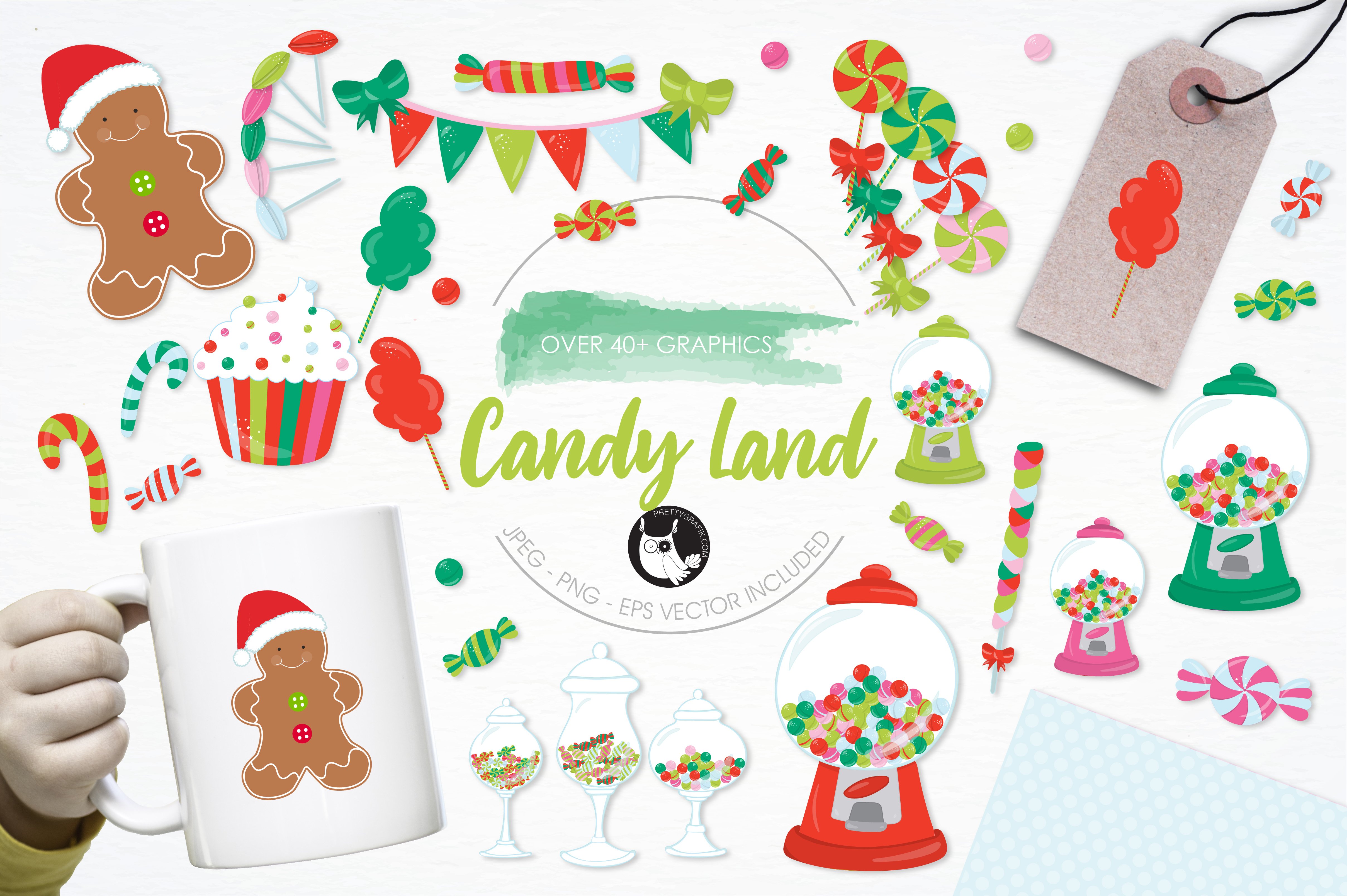 Christmas candy Illustration Pack - Vector Image