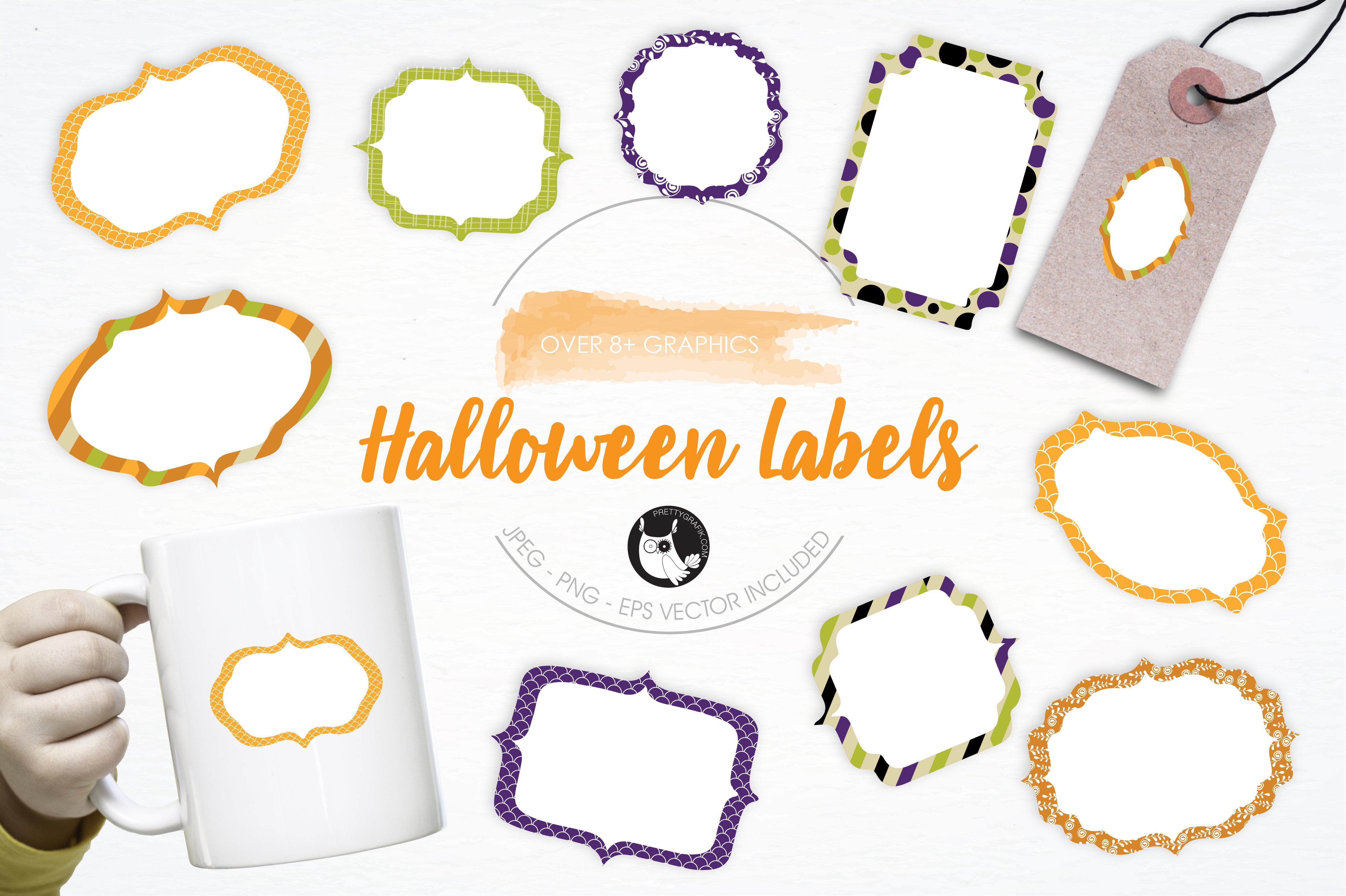 Halloween Labels Illustration Pack - Vector Image