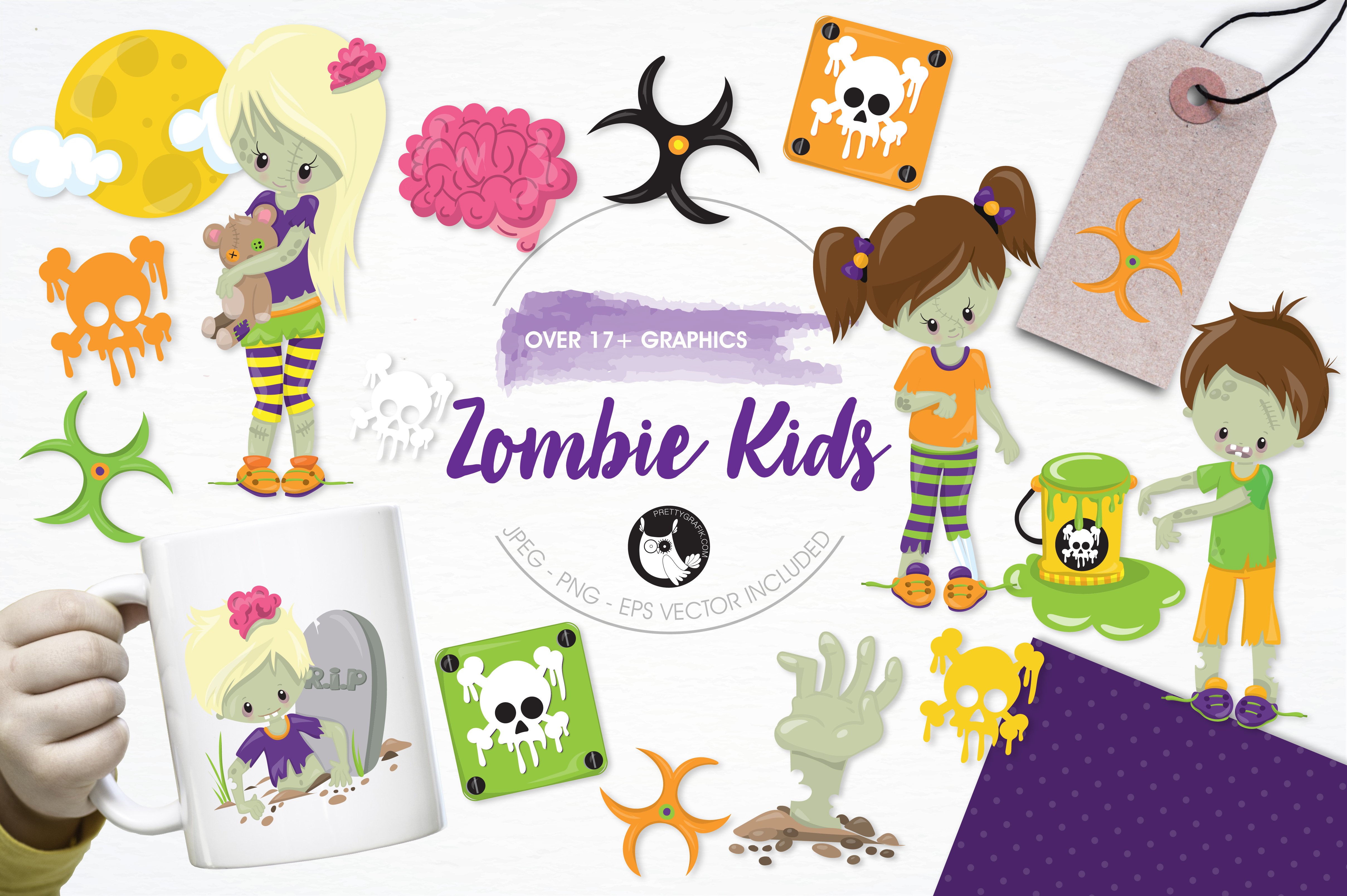 Halloween Zombies Illustration Pack - Vector Image