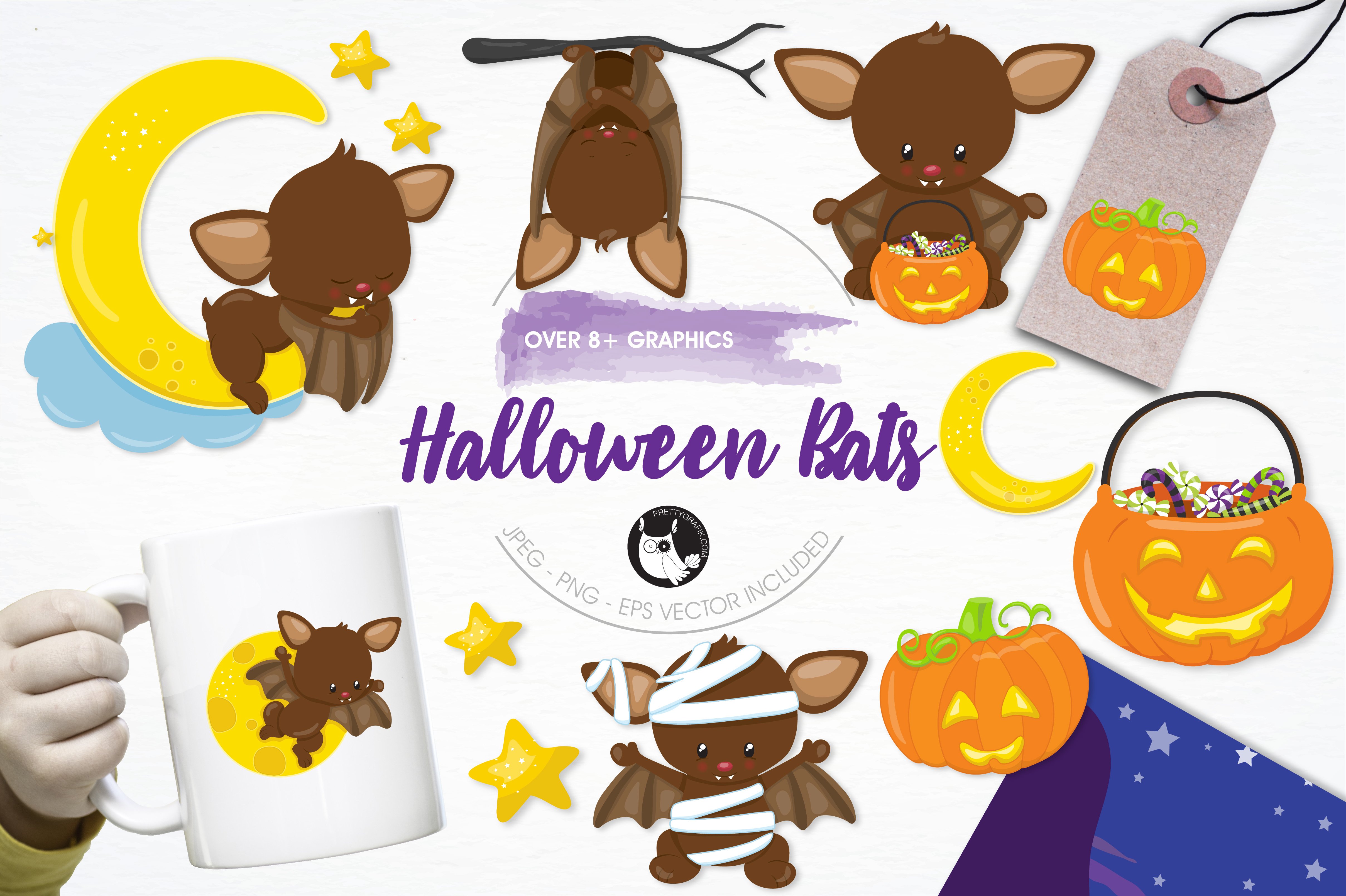 Halloween Bats Illustration Pack - Vector Image