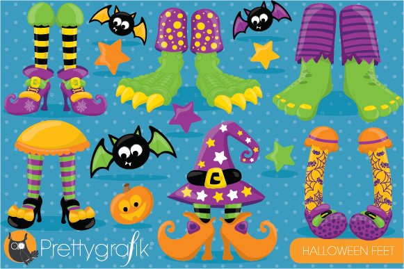 Halloween Feet Clipart - Vector Image