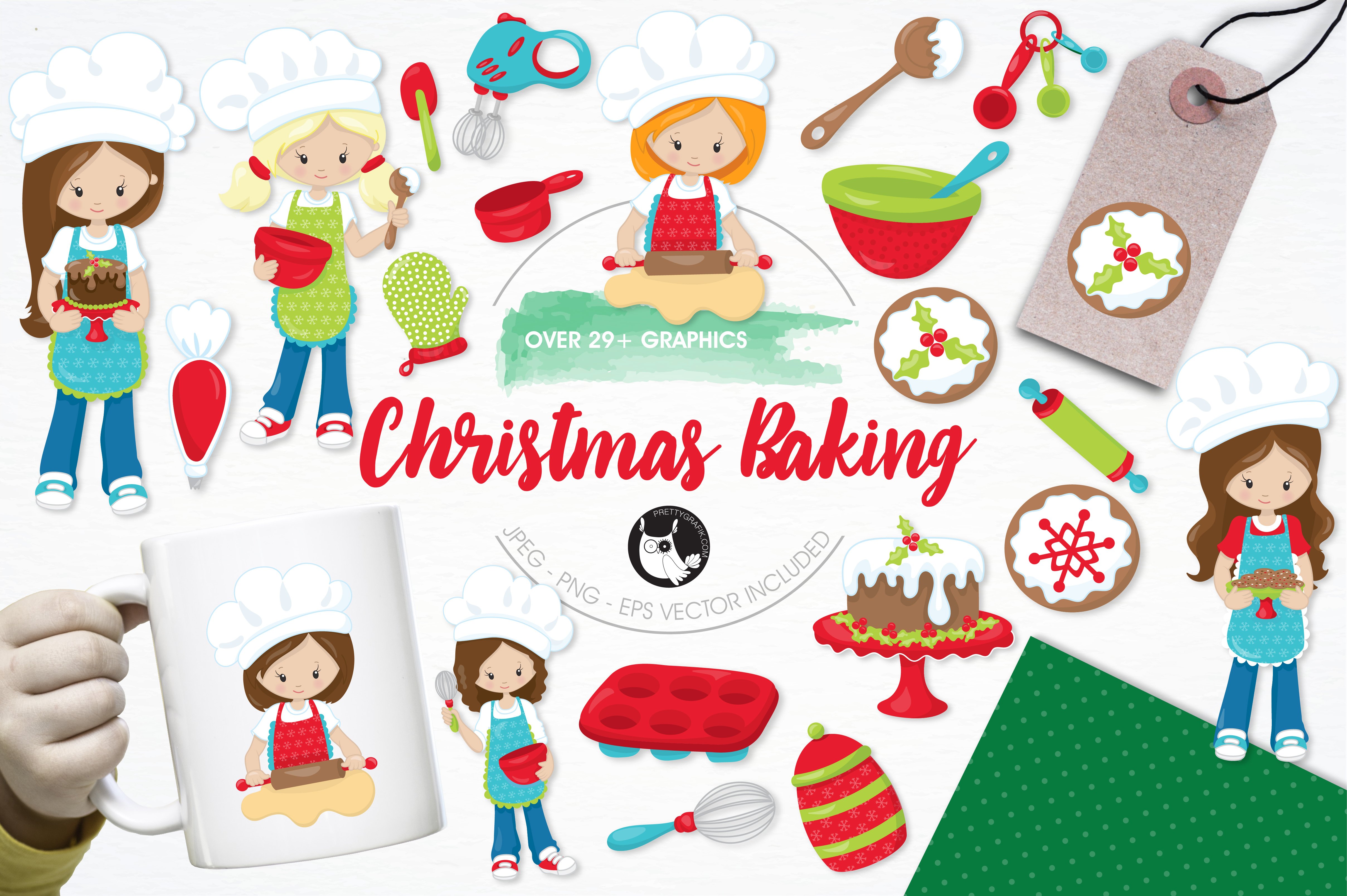 Christmas Baking Illustration Pack - Vector Image