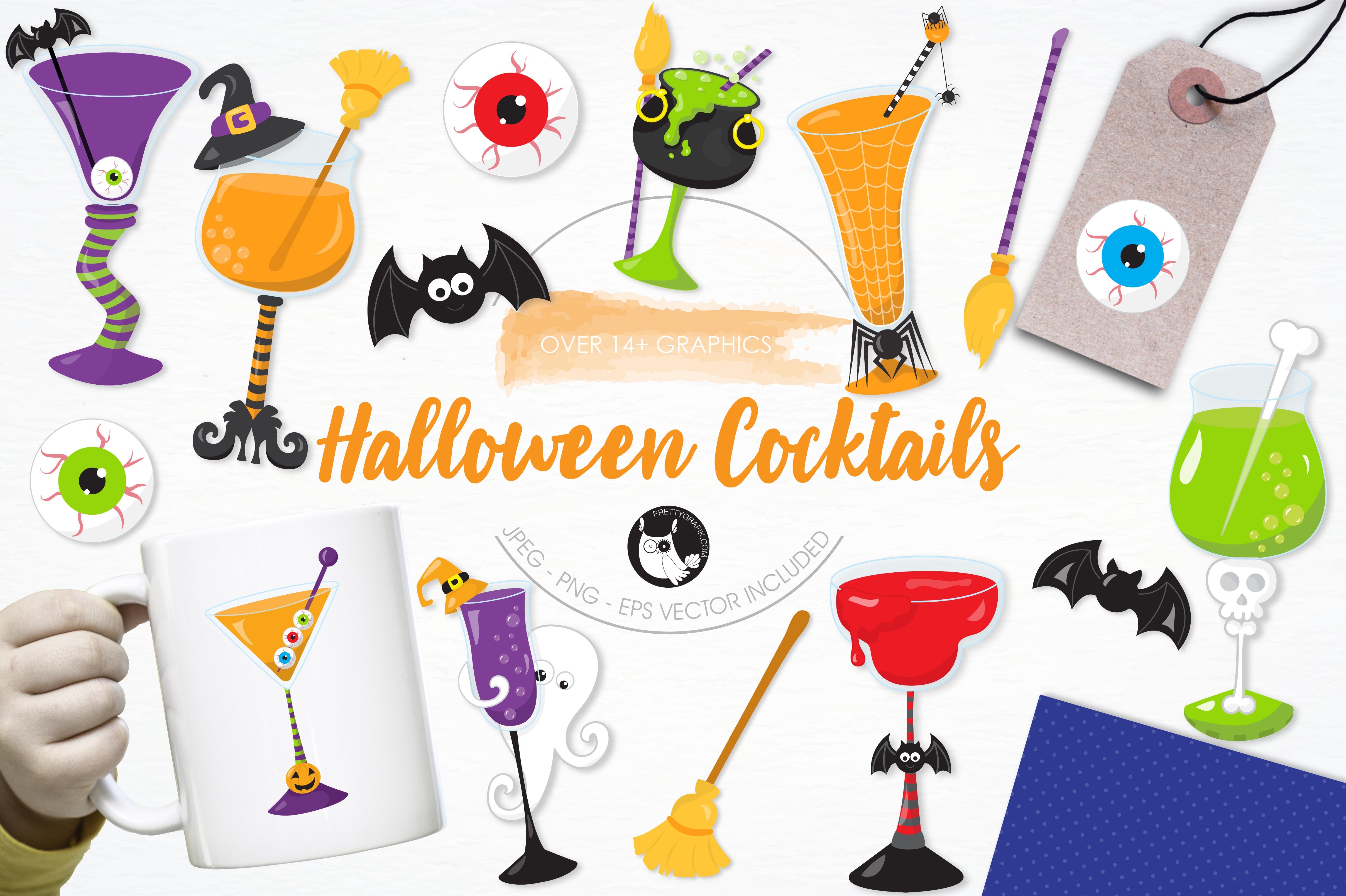 Halloween Cocktail Illustration Pack - Vector Image