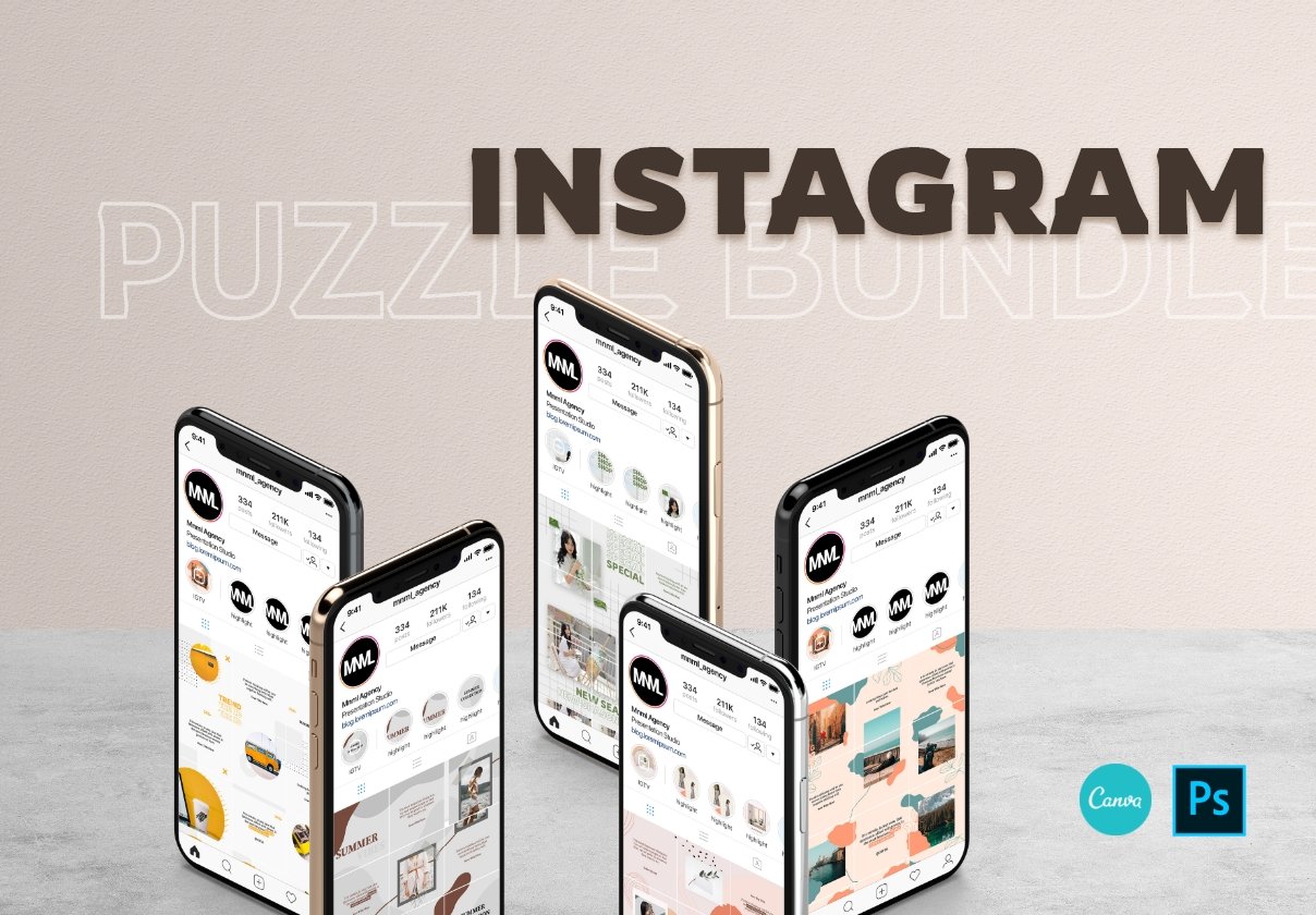 Instagram Puzzle Bundle Social Media Template