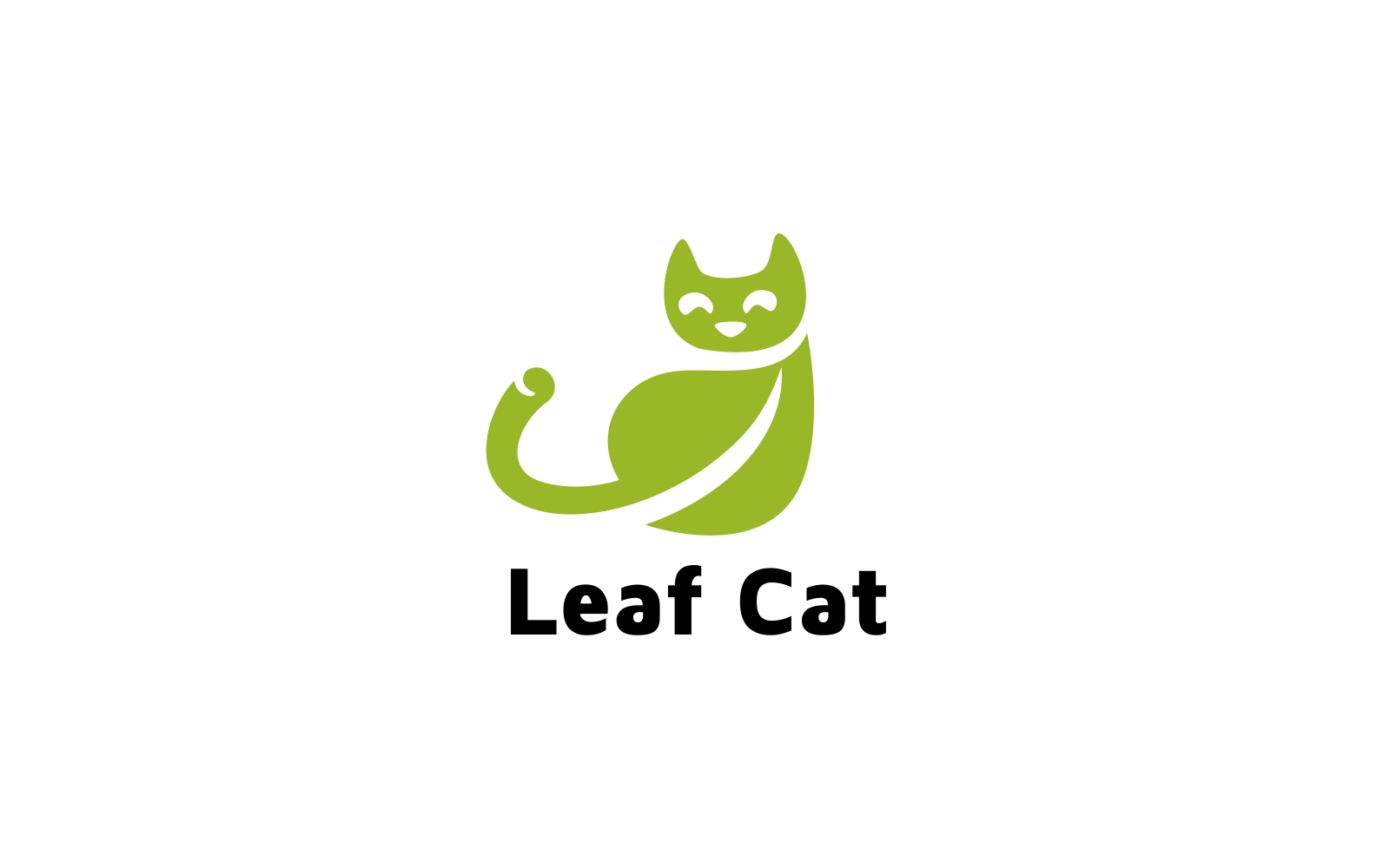 Leaf Cat Logo Template