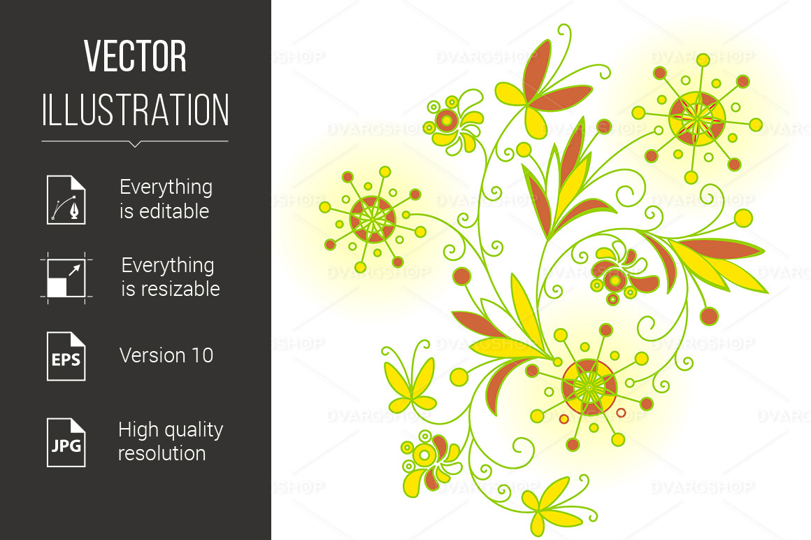 Abstract Flowers Background for Design - Vector Image