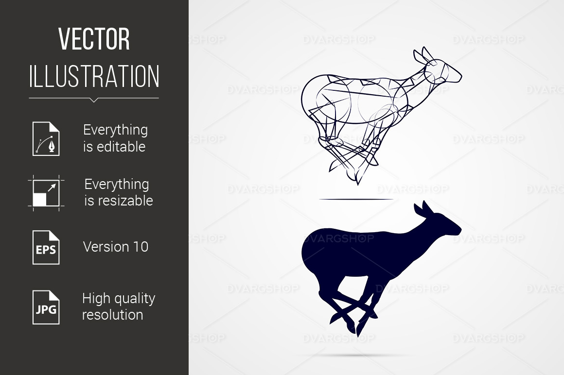 Deer Silhouette - Vector Image