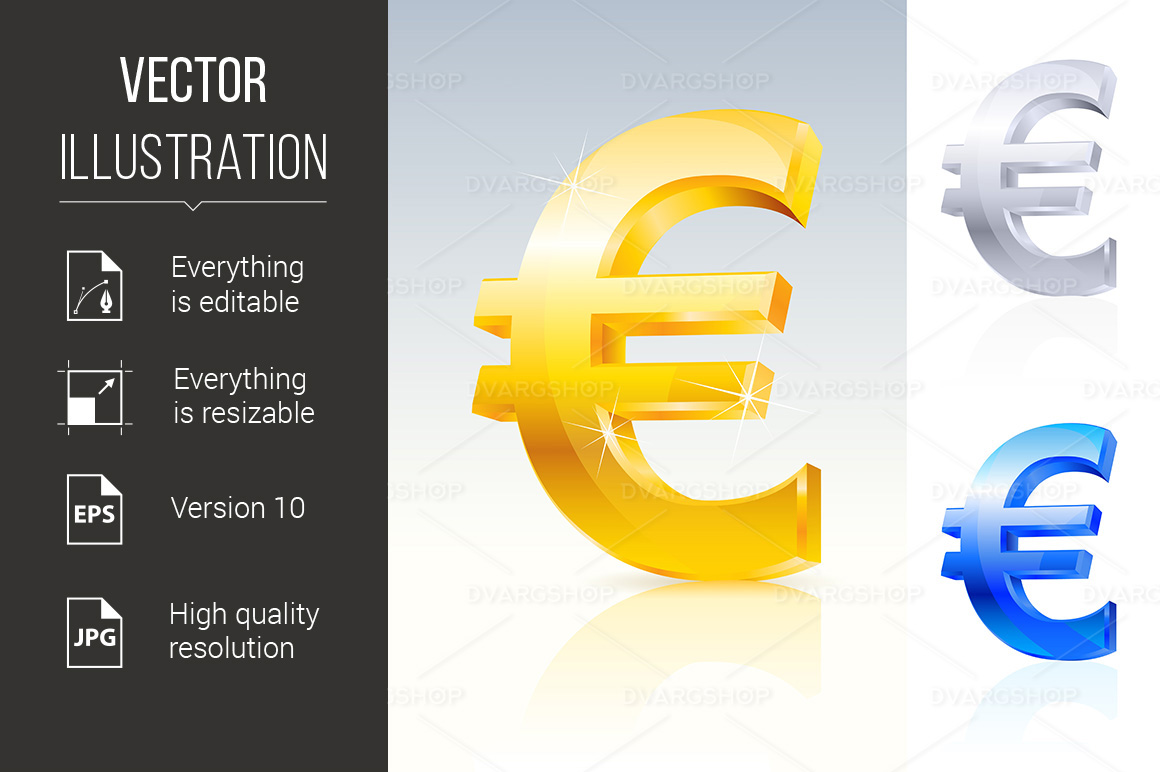 Abstract Euro Sign - Vector Image