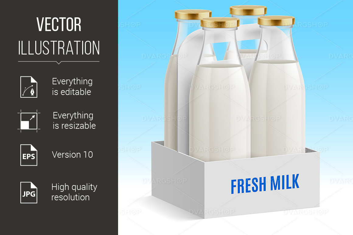 Milk Bottle - Vector Image