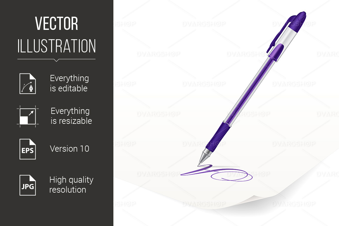 Ballpoint Pen - Vector Image