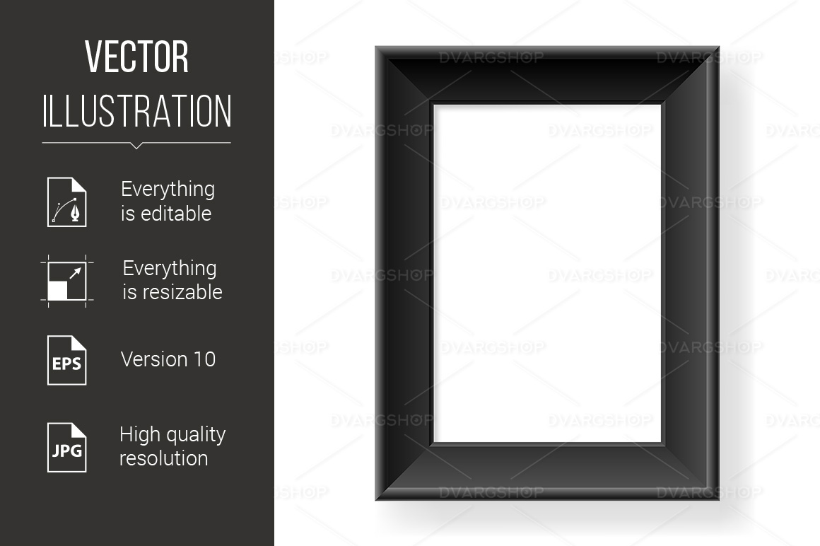 Realistic Black Frame - Vector Image